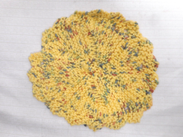 Handmade Hand Crocheted Bright Colors Single-Sided Coaster Potholder Hot Pad - £7.08 GBP