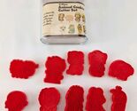1986 Hoan Animal Cookie Cutter Set 10 pc &amp; Storage Container Red - $17.81