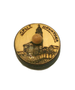 Split Hrvatska Wood Trinket Box Turned Lathe St. Domnius Cathedral Croatian 3.5"