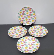 NEW Set of 4 Valentine&#39;s Conversation Hearts Salad Plates 7.5&quot; Diam Ston... - £27.96 GBP