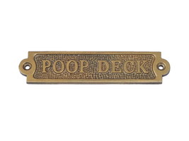 [Pack Of 2] Antique Brass Poop Deck Sign 6&quot; - £41.72 GBP