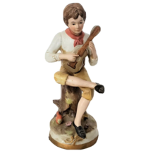 Lenwile Ardalt Artware Porcelain Figurine Boy Playing guitar   7.5 &quot; Korea - £14.90 GBP