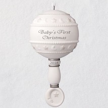 Hallmark Ornament 2018 - Babys First Christmas Rattle - Porcelain - £14.70 GBP