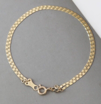 14ct Solid Gold Twin Marine Tag Chain Bracelet, double, fine, gift, 14k, trendy - £224.17 GBP