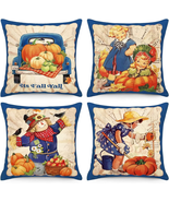 CDWERD Fall Pillow Covers 18x18 Inch Set of 4 Outdoor Fall Decor Vintage... - £9.53 GBP