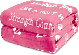 Women&#39;S Breast Cancer Gifts Macevia Fleece Healing Thoughts Blanket 50&quot; X 60&quot;, - £31.58 GBP