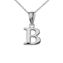 925 Sterling Silver Mini Small Initial Letter B Pendant Necklace 16&quot; 18&quot; 20&quot; 22&quot; - £18.68 GBP+