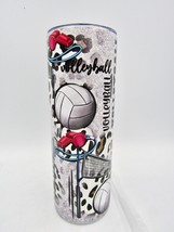 Volleyball Sport 20 oz Stainless Steel Tumbler Cup with Lid &amp; Plastic Straw - $24.70