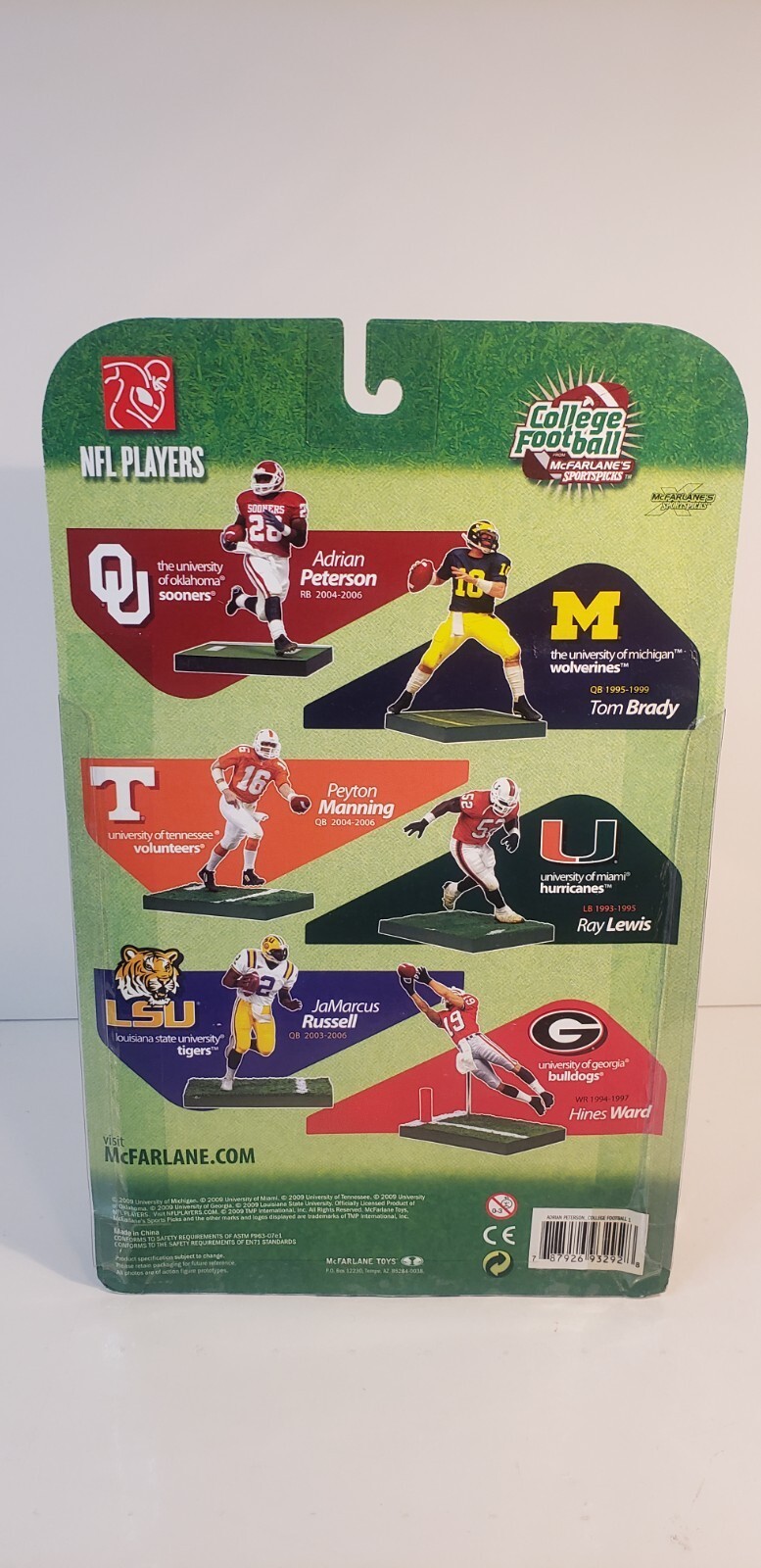 Adrian Peterson McFarlane Oklahoma Sooners Figure White Jersey Chase Variant NEW Item image 7