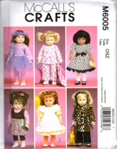McCall's Crafts M6005 18 inch Doll Top, Shorts, Coat, Dress Uncut Sewing Pattern - $12.16