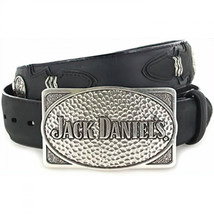 Jack Daniel&#39;s Logo Hammered Silver Belt Buckle Silver - £24.09 GBP