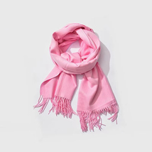 APOOU scarf Cotton Blend Crinkle Vintage Soft Scarf with Fringed Edges, Pink  - £17.52 GBP