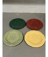 Longaberger Pottery Falling Leaves 7&quot; Plates Set of 4 NEW - £22.34 GBP