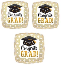 3 Pack 17&quot; Graduating Celebrate &#39;Congrats Grad!&#39; Foil Balloons - £10.11 GBP