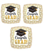 3 Pack 17&quot; Graduating Celebrate &#39;Congrats Grad!&#39; Foil Balloons - £10.16 GBP