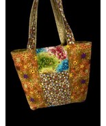 Handmade Quilted Large Tote Bag Handled Handcrafted Overnight Beach Yarn... - $46.39