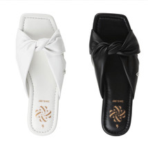 Sam &amp; Libby TALLULAH Faux leather knot slide sandal Black or White~Choos... - £11.91 GBP
