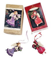 Hallmark The Language of Flowers Lot of 2 Rose Angel Pansy Angel Christmas - $488.04 MXN