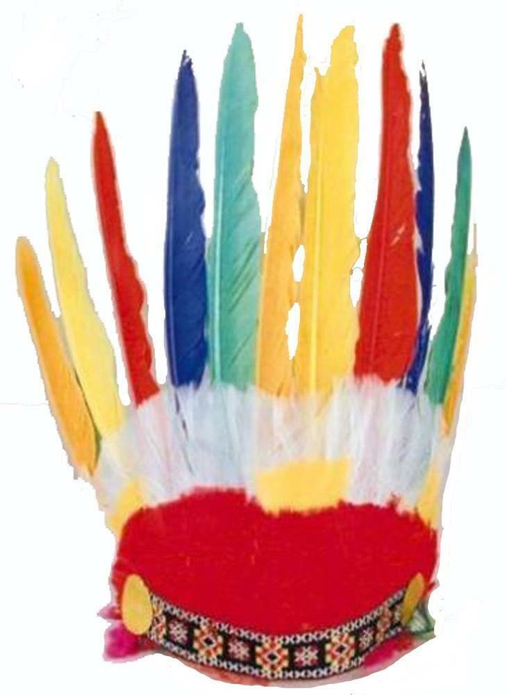 INDIAN STYLE FEATHER HEADDRESS BONNET HAT dress up prop costume head ban... - $6.60