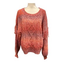 Frye and Co Sweater Womens XXL Pink Ombre Spacedyed Wool Blend Fringe We... - £23.45 GBP