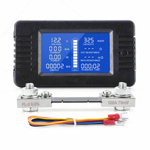12V 0-200V Battery Monitor Meter LCD Display DC Volt Amp For Car RV Sola... - $26.99