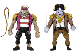 NECA - TMNT Turtles in Time Pirate Bebop &amp; Rocksteady 7 Action Figure2Pk - £58.29 GBP