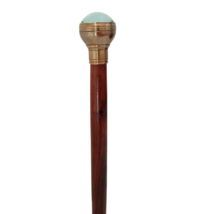Wooden Walking Stick Cane with Antique Brass Compass Handle - £44.19 GBP
