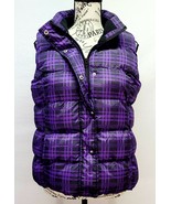Women&#39;s Faded Glory Royal Purple Plaid Puffer Vest - Size Small - £9.59 GBP