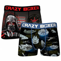 Star Wars Darth Vader and Millennium Falcon 2-Pack of Men&#39;s Crazy Boxer ... - £28.40 GBP