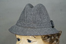 Vintage Mens Hat Gray Tweed Virgin Wool Pendleton Fedora Size 7 - £18.38 GBP