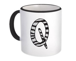 Monogram Letter Q : Gift Mug Zebra Letter Initial ABC Animal Print Gift - $15.90