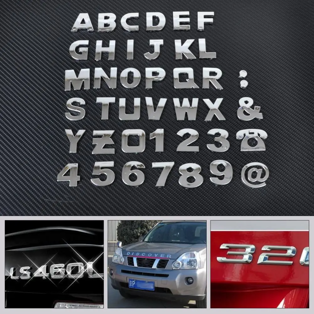 CITALL 40pcs/set DIY Chrome ABS Alphabet letter Number Symbol Emblem  Decals sti - £60.72 GBP