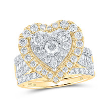 Authenticity Guarantee 
10kt Yellow Gold Round Diamond Heart Bridal Wedding R... - £1,977.61 GBP