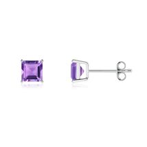 ANGARA Natural Amethyst Stud Earrings in Sterling Silver for Women (5mm) - $153.46+