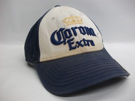 Corona Extra Beer Beat Up Hat Blue White Strapback Baseball Cap w/ Bottle Opener - £15.70 GBP