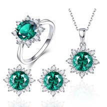 Blue Topaz Gemstone Jewelry Sets for Women 925 Sterling Silver Rings Earrings Ne - $74.41