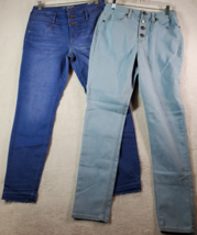 Lot Of 2 No Boundaries Jeans Junior Size 11 Denim Straight Leg Button Fl... - $7.57