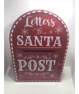 Distressed Hand Painted Red Metal Letters To Santa Mail Post Box - $314.24 MXN