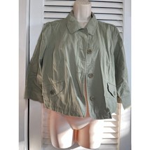 Talbots sage green bomber jacket/blazer 14 98% cotton 2% spandex Classy - $15.62