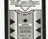 Katz Delicatessen Menu Aventura &amp; Pembroke Pines Florida  - $21.78