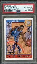 2013-14 NBA Hoops #63 Reggie Jackson Signed Card Auto PSA/DNA Slabbed Thunder - £47.95 GBP