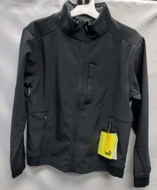 Men's Medium Water Resistant Soft Shell Lightweight Jacket Black Fleece Lined image 2