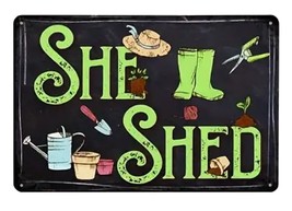 She Shed Vintage Novelty Metal Sign 12&quot; x 8&quot; Wall Art - $8.98