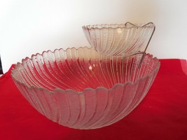 Vintage &quot;Clearfield&quot;  Glass 3 Piece Chip&#39;n&#39;Dip Set by Arcoroc, Durand Int - £15.81 GBP