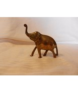 Brass Walking Elephant Figurine With Trunk Up For Good Luck 3.5&quot; Tall - $28.50