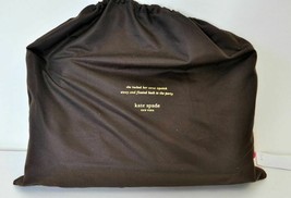 Kate Spade Medium Drawstring Dust Bag Brown with Gold Lettering NEW 19&quot;x17&quot; FS - £27.62 GBP