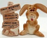 Vintage Retro Salt and Pepper Shakers Rabbit &amp; Road Sign U260/47 - $49.99