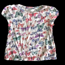 H&amp;M Toddler Girls T-Shirt Size 4-6Y Butterfly Top Summer - £10.09 GBP