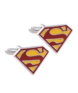 SUPERMAN CUFFLINKS Super Hero Color NEW w GIFT BAG Pair Men&#39;s Jewelry Co... - $16.39 CAD
