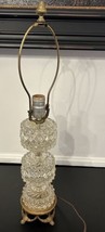 Vintage Aladdin Crystal Glass Lamp with Footed Brass Base Working Condition - $140.29
